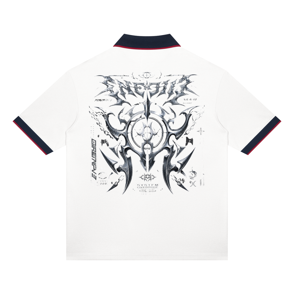 UrbanStar Graphic Y2K Tech Art Unisex Color Block Polo Shirt