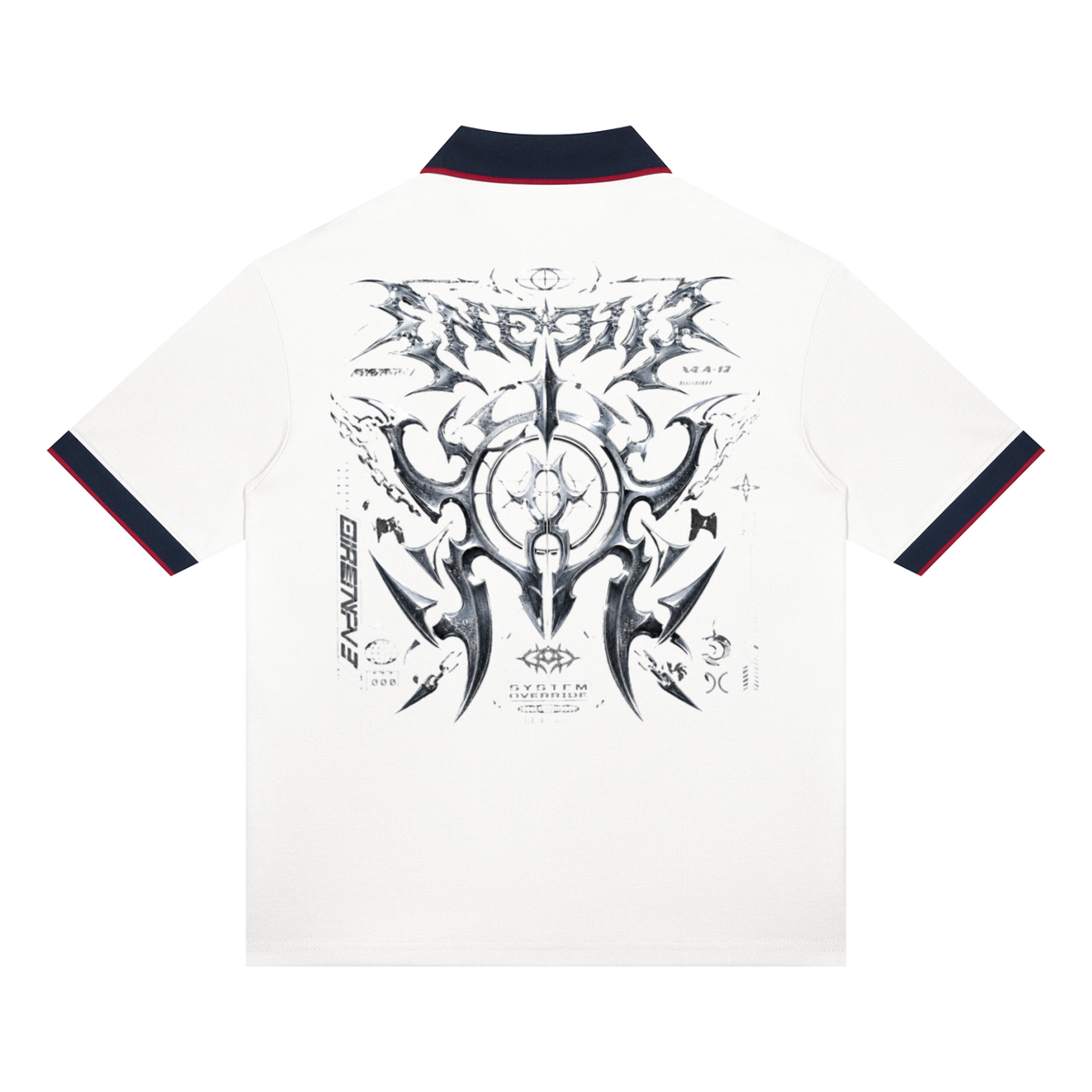 UrbanStar Graphic Y2K Tech Art Unisex Color Block Polo Shirt