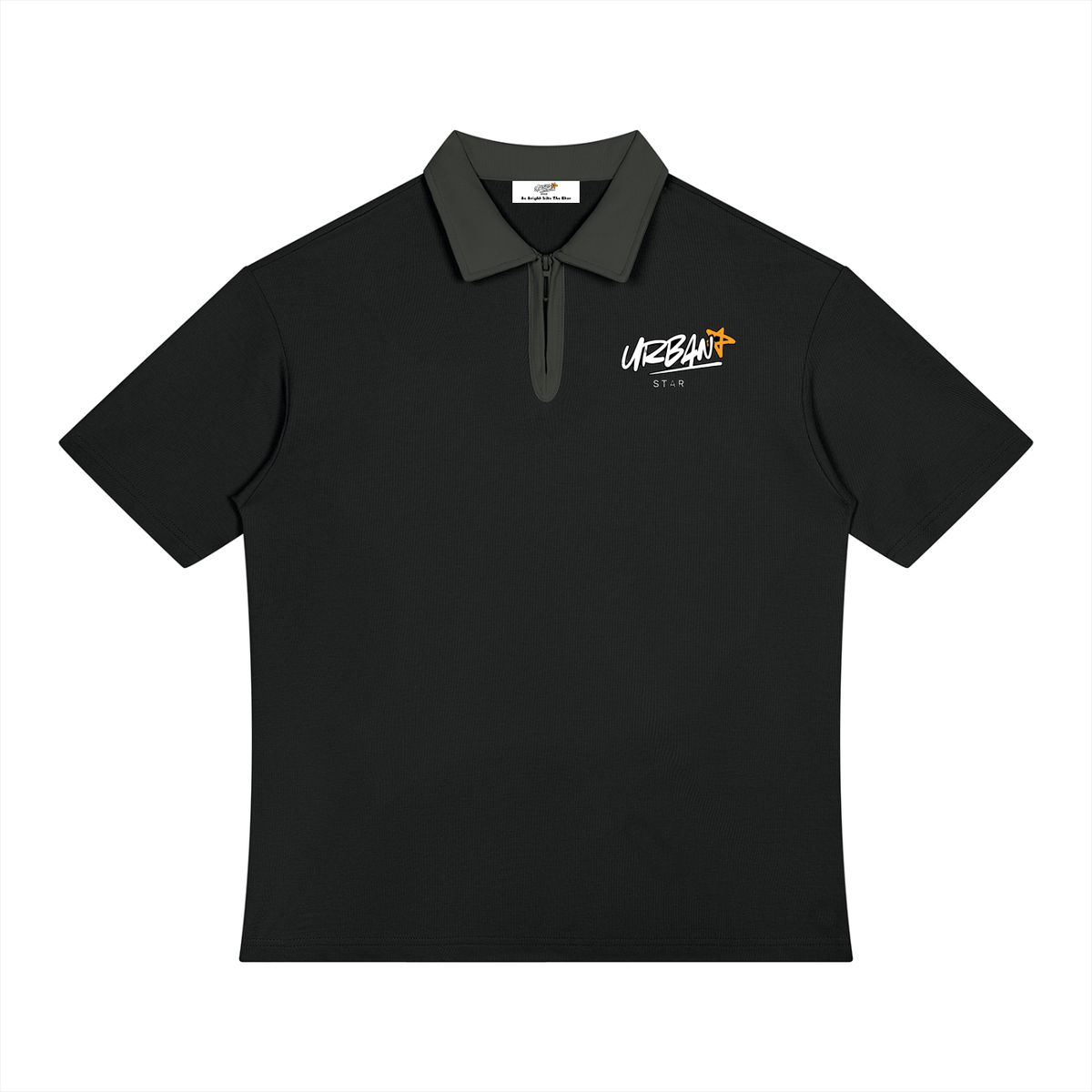 UrbanStar Graphic Y2K Spider Unisex Color Block Quarter-Zip Polo Shirt