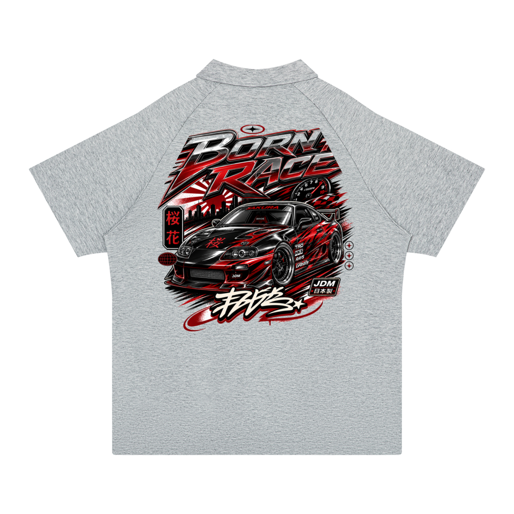UrbanStar Graphic Born To Race Art Unisex Regular Fit Polo Shirt