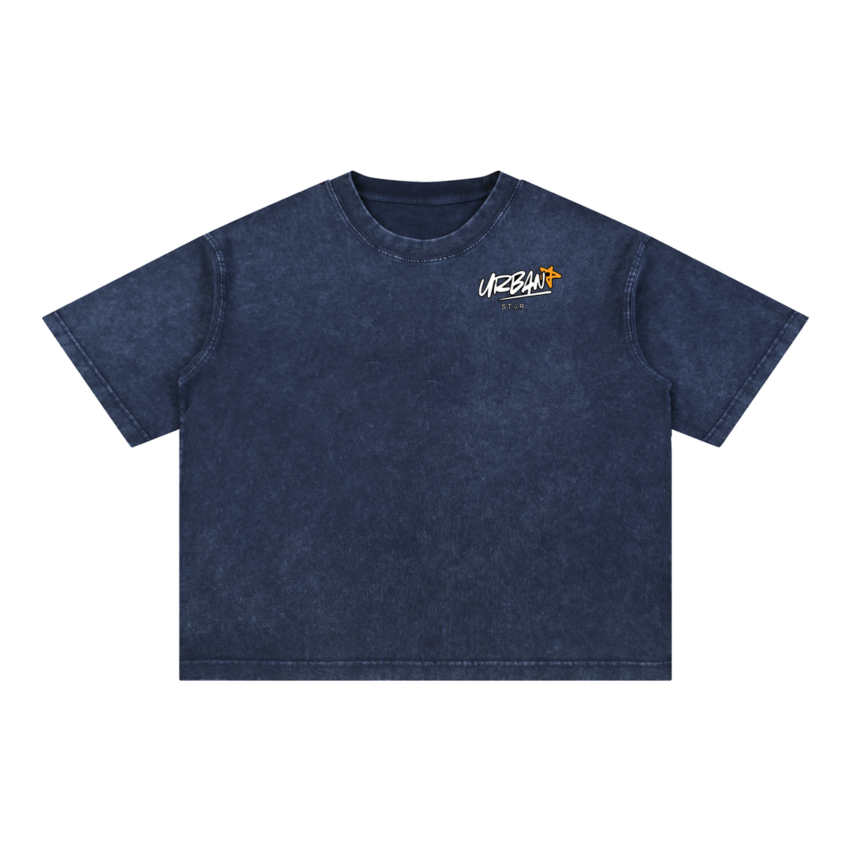 UrbanStar Midnight Sakura Mineral Wash Boxy Cotton T-Shirt