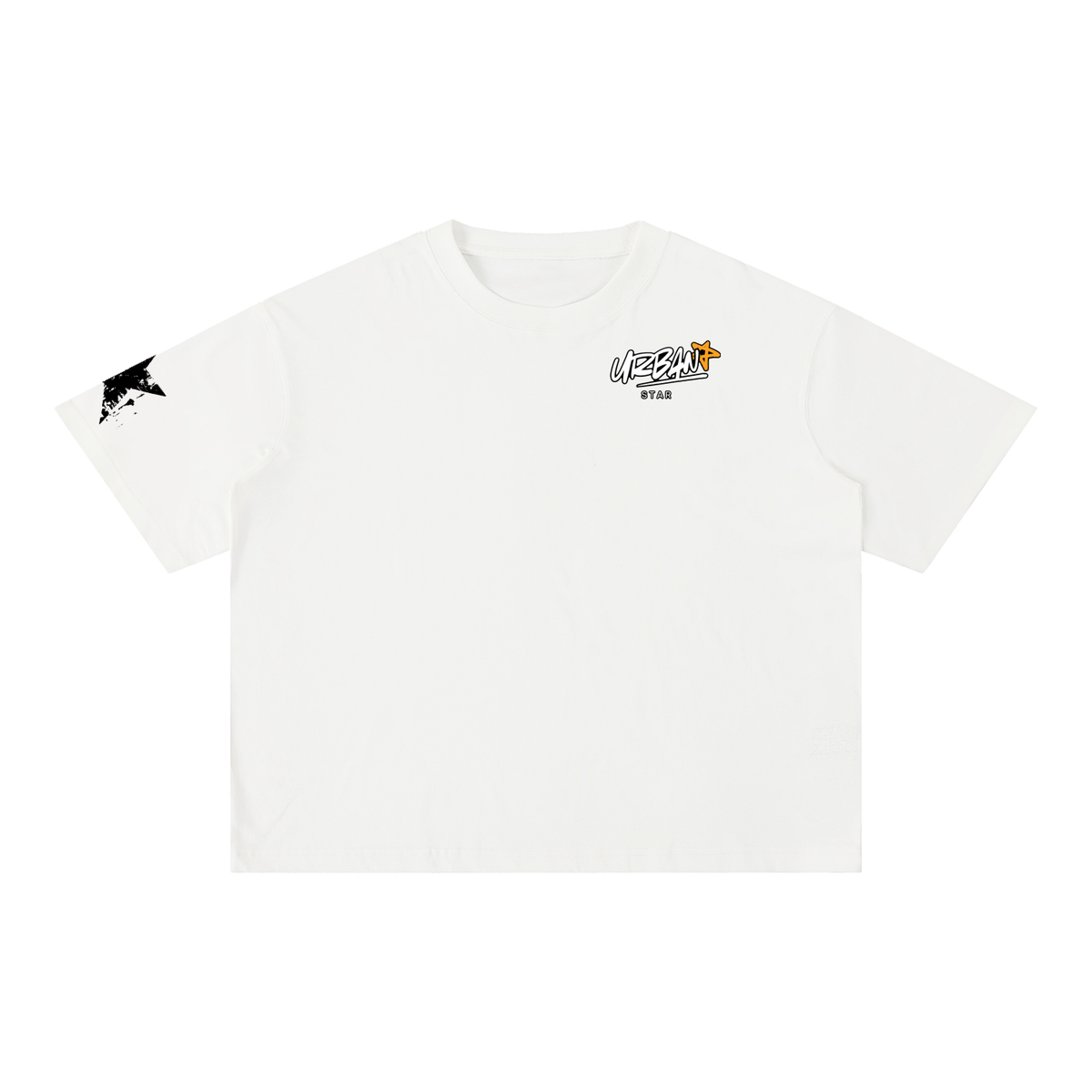 UrbanStar Graphic Tech Lotus Art Mineral Wash Boxy Cotton T-Shirt