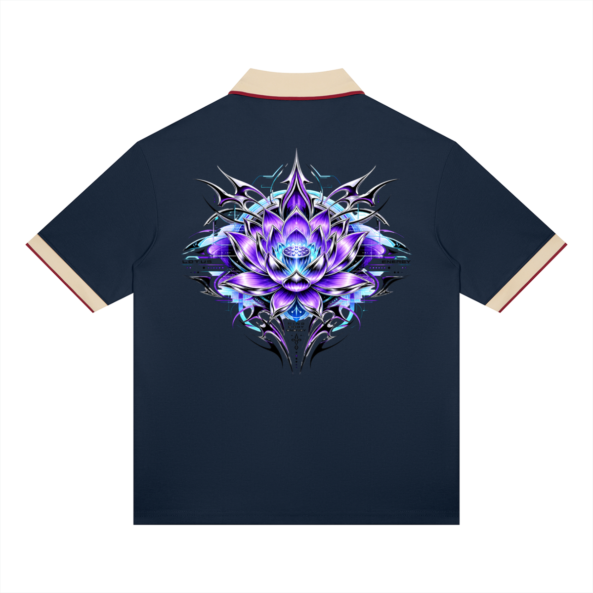 UrbanStar Graphic Tech Lotus Art Unisex Color Block Polo Shirt