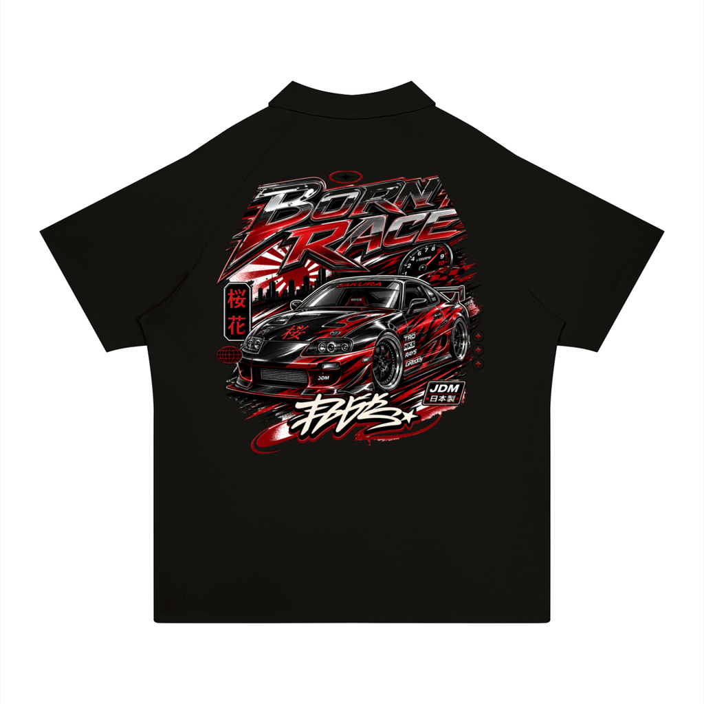 UrbanStar Graphic Born To Race Art Unisex Regular Fit Polo Shirt