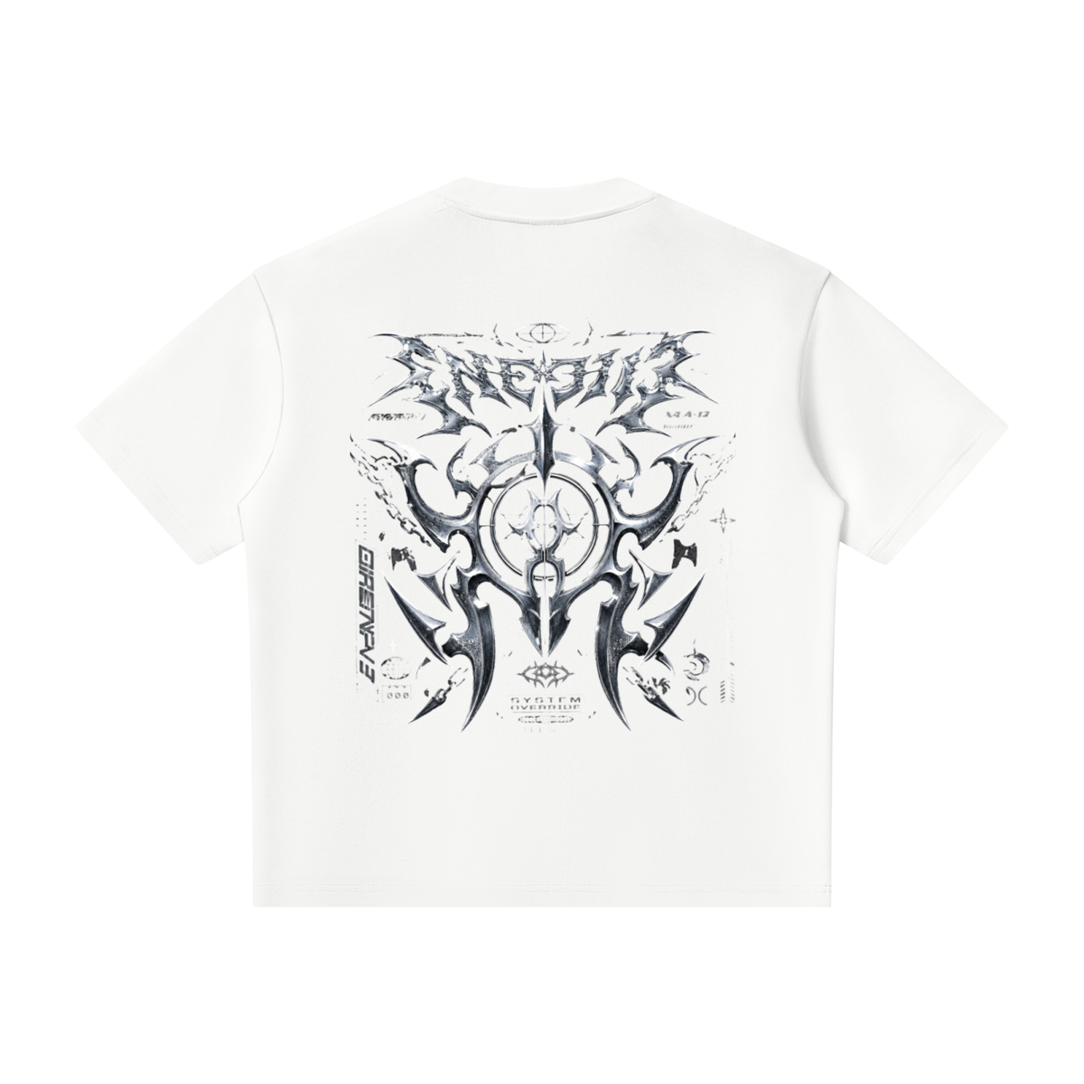UrbanStar Graphic Tech Art Unisex Oversized Piping Henley T-Shirt