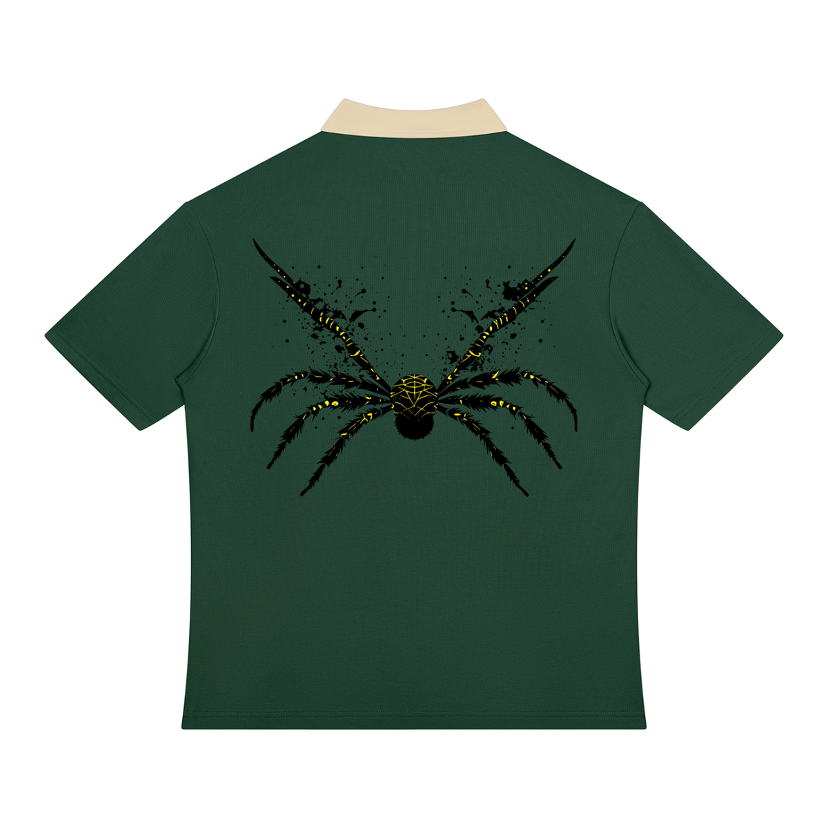 UrbanStar Graphic Y2K Spider Unisex Color Block Quarter-Zip Polo Shirt