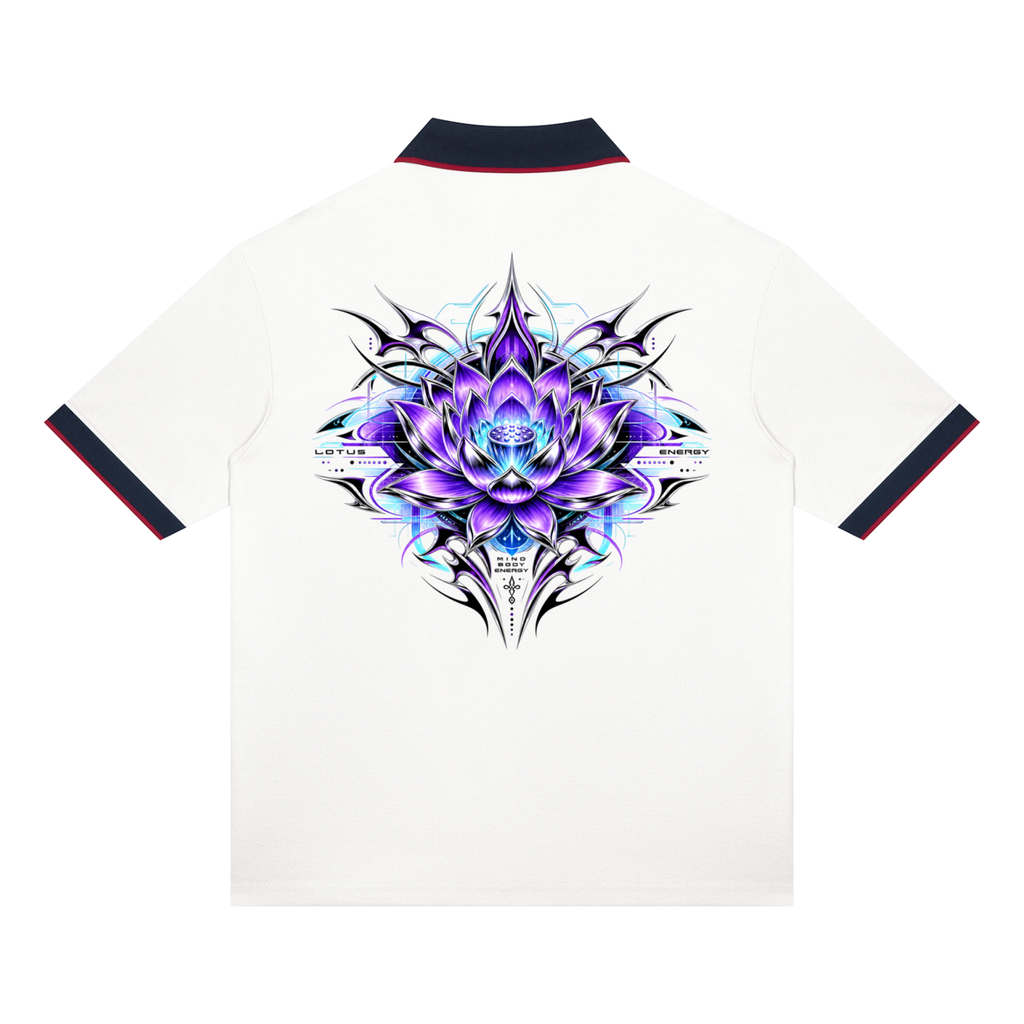 UrbanStar Graphic Tech Lotus Art Unisex Color Block Polo Shirt