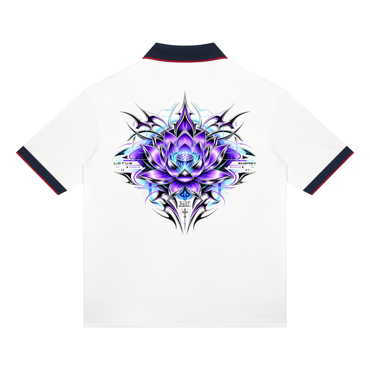 UrbanStar Graphic Tech Lotus Art Unisex Color Block Polo Shirt
