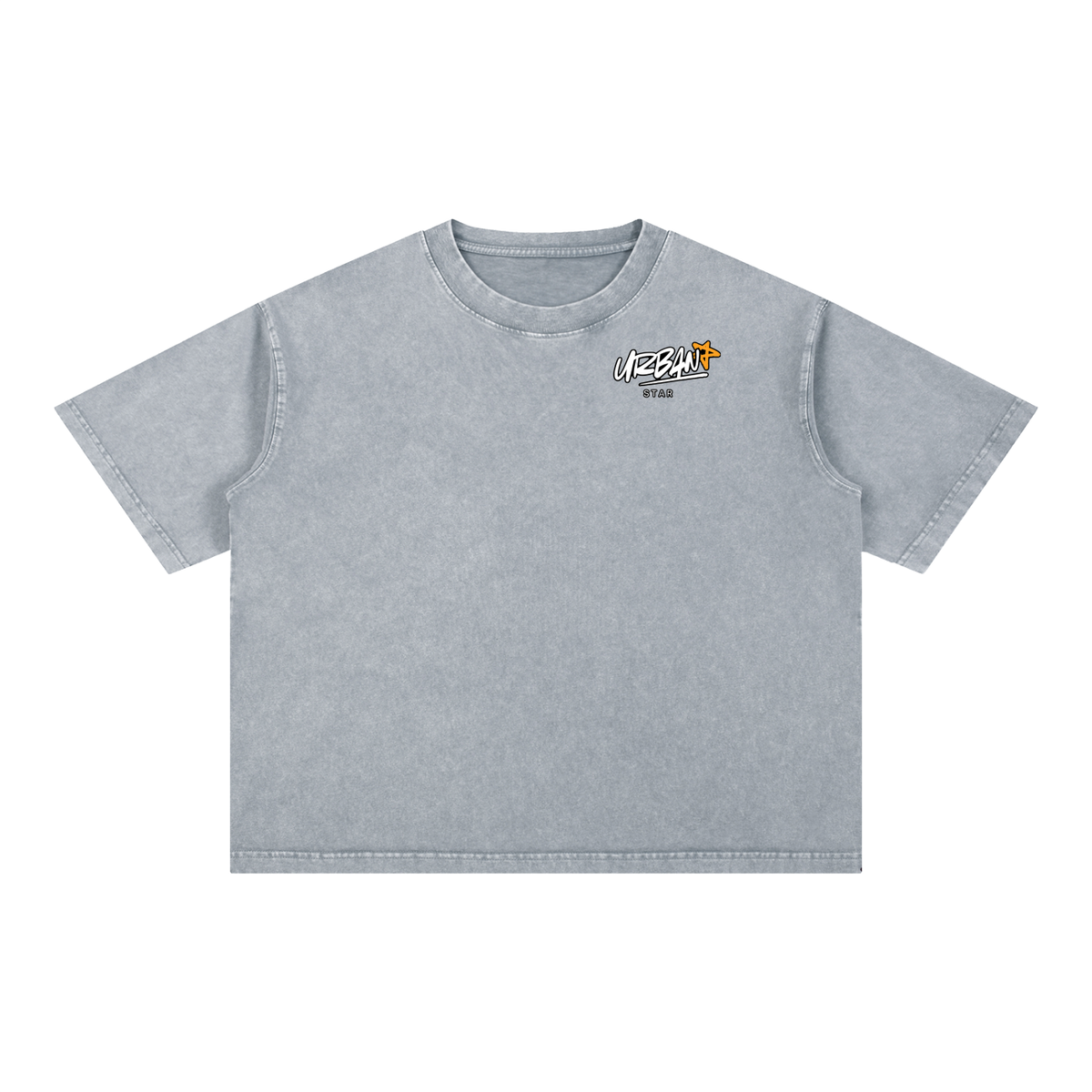 UrbanStar Midnight Sakura Mineral Wash Boxy Cotton T-Shirt