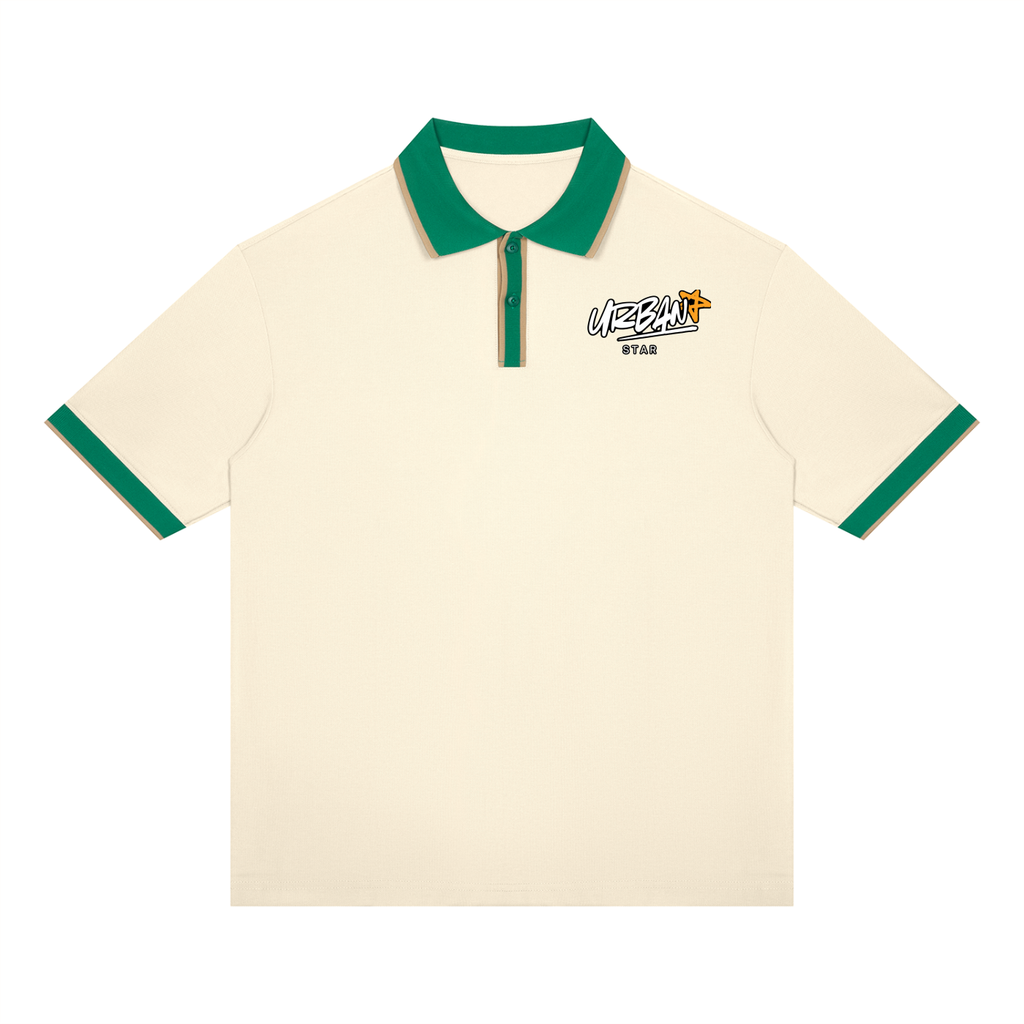 UrbanStar Graphic Y2K Tech Art Unisex Color Block Polo Shirt