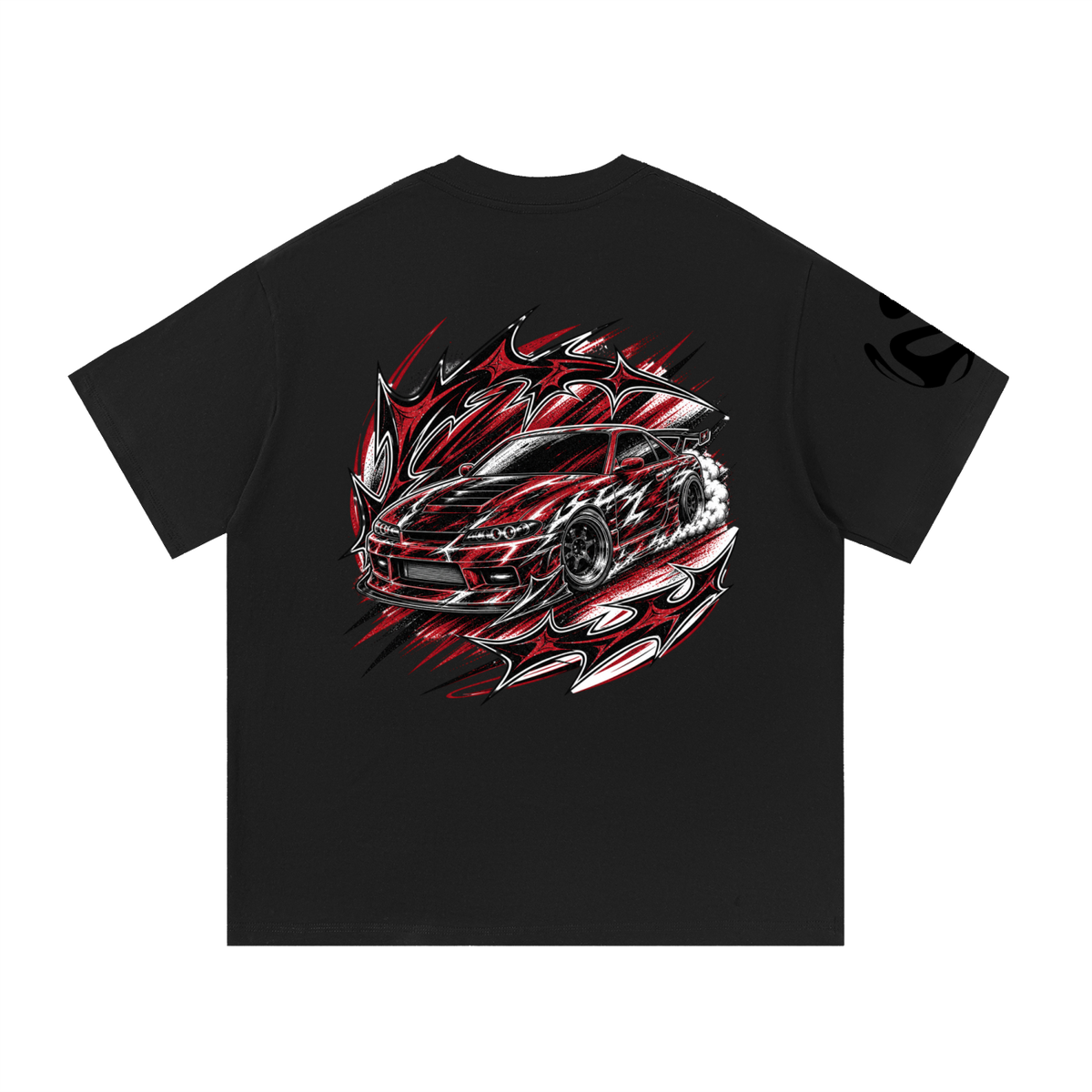 UrbanStar Graphic Red And Black RaceCar Art Essential Cotton T-Shirt
