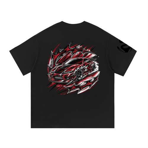 UrbanStar Graphic Red And Black RaceCar Art Essential Cotton T-Shirt