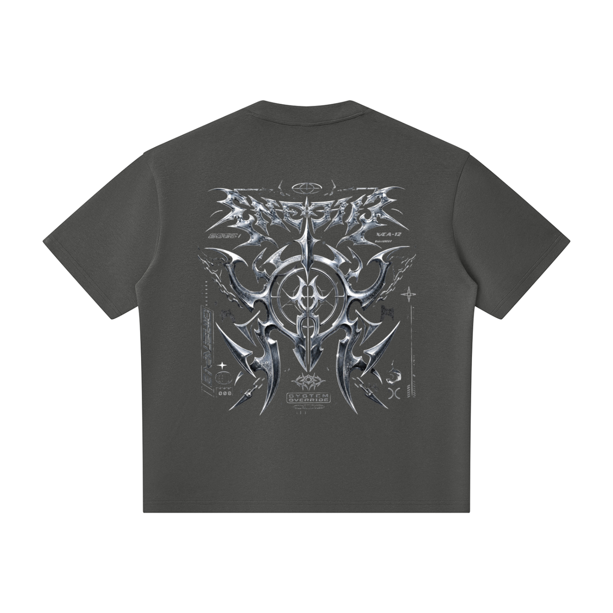 UrbanStar Graphic Tech Art Unisex Oversized Piping Henley T-Shirt