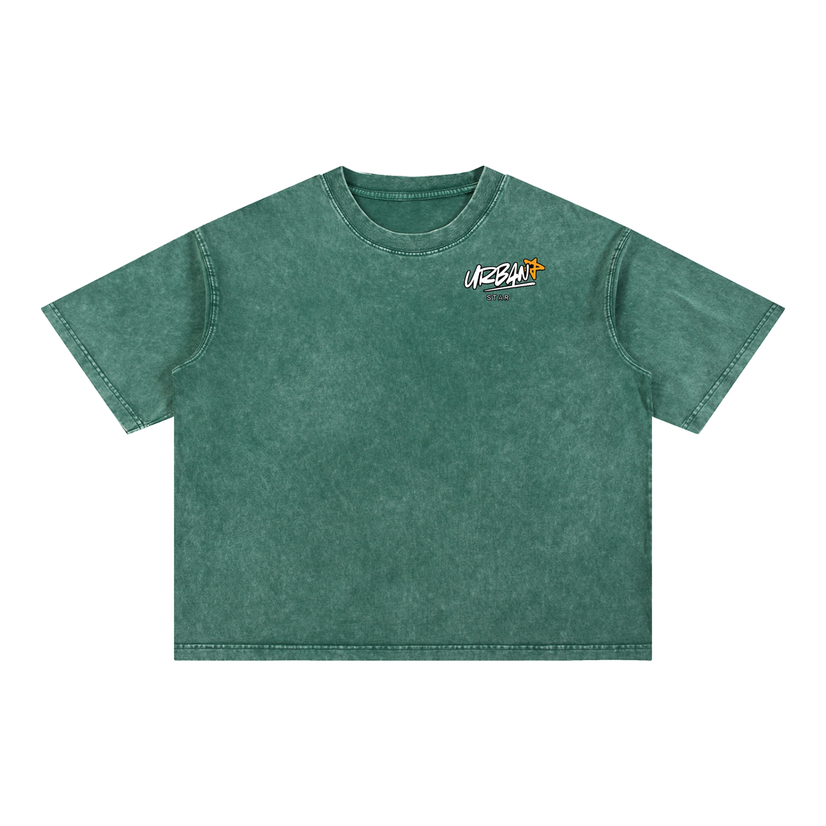 UrbanStar Midnight Sakura Mineral Wash Boxy Cotton T-Shirt