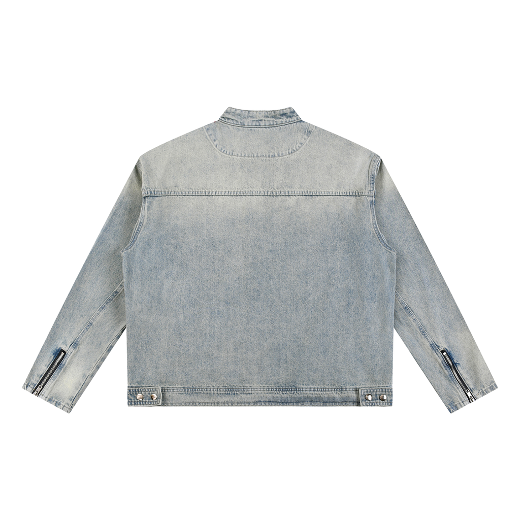 UrbanStar Men's Vintage Zip Denim Jacket