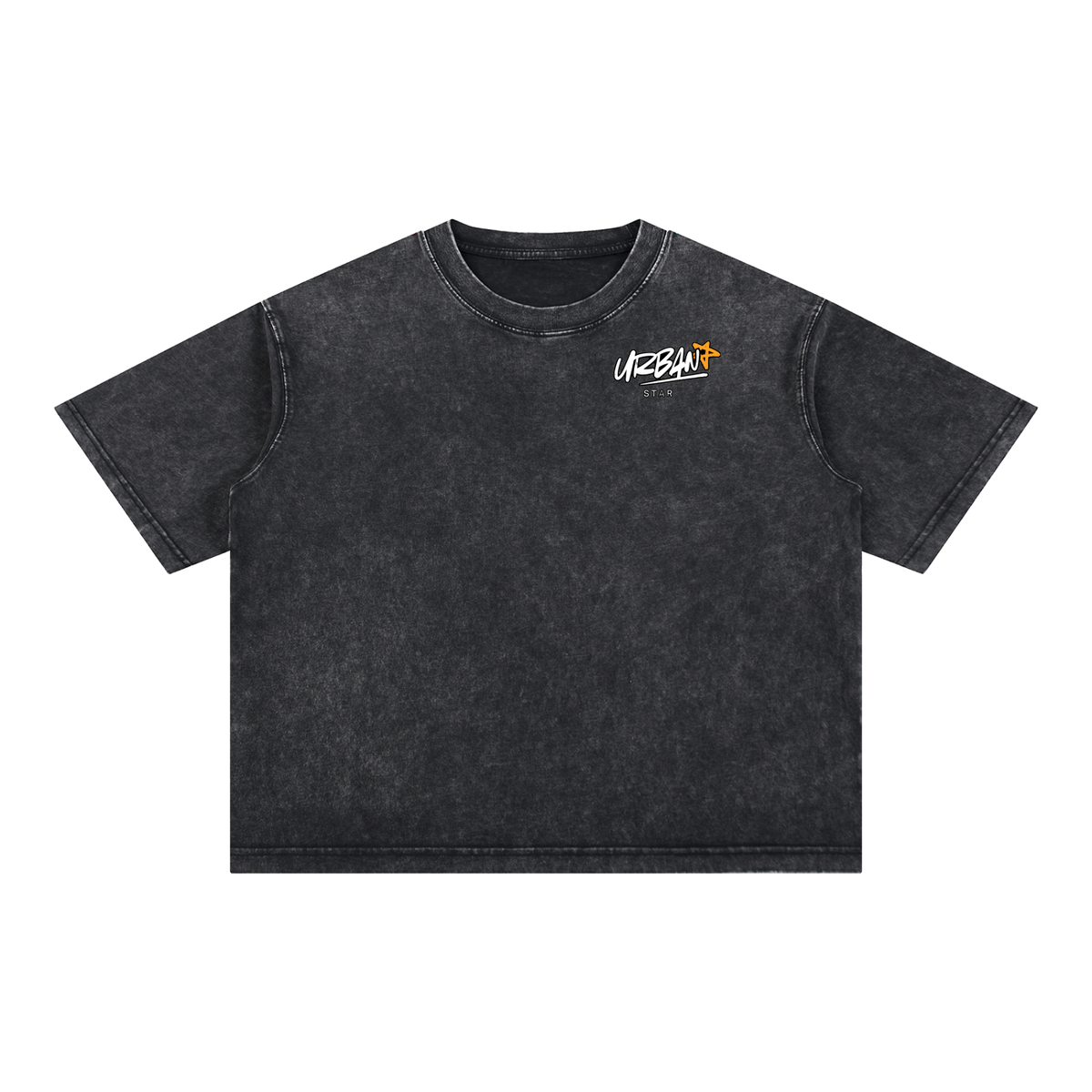 UrbanStar Midnight Sakura Mineral Wash Boxy Cotton T-Shirt