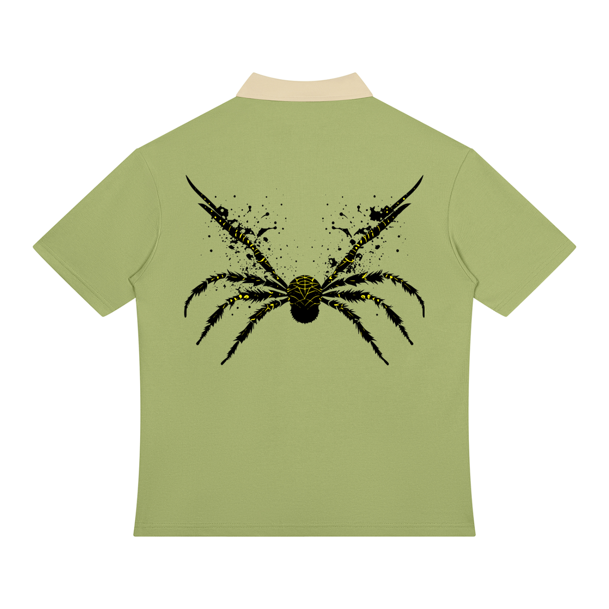 UrbanStar Graphic Y2K Spider Unisex Color Block Quarter-Zip Polo Shirt