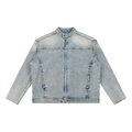 UrbanStar Men's Vintage Zip Denim Jacket