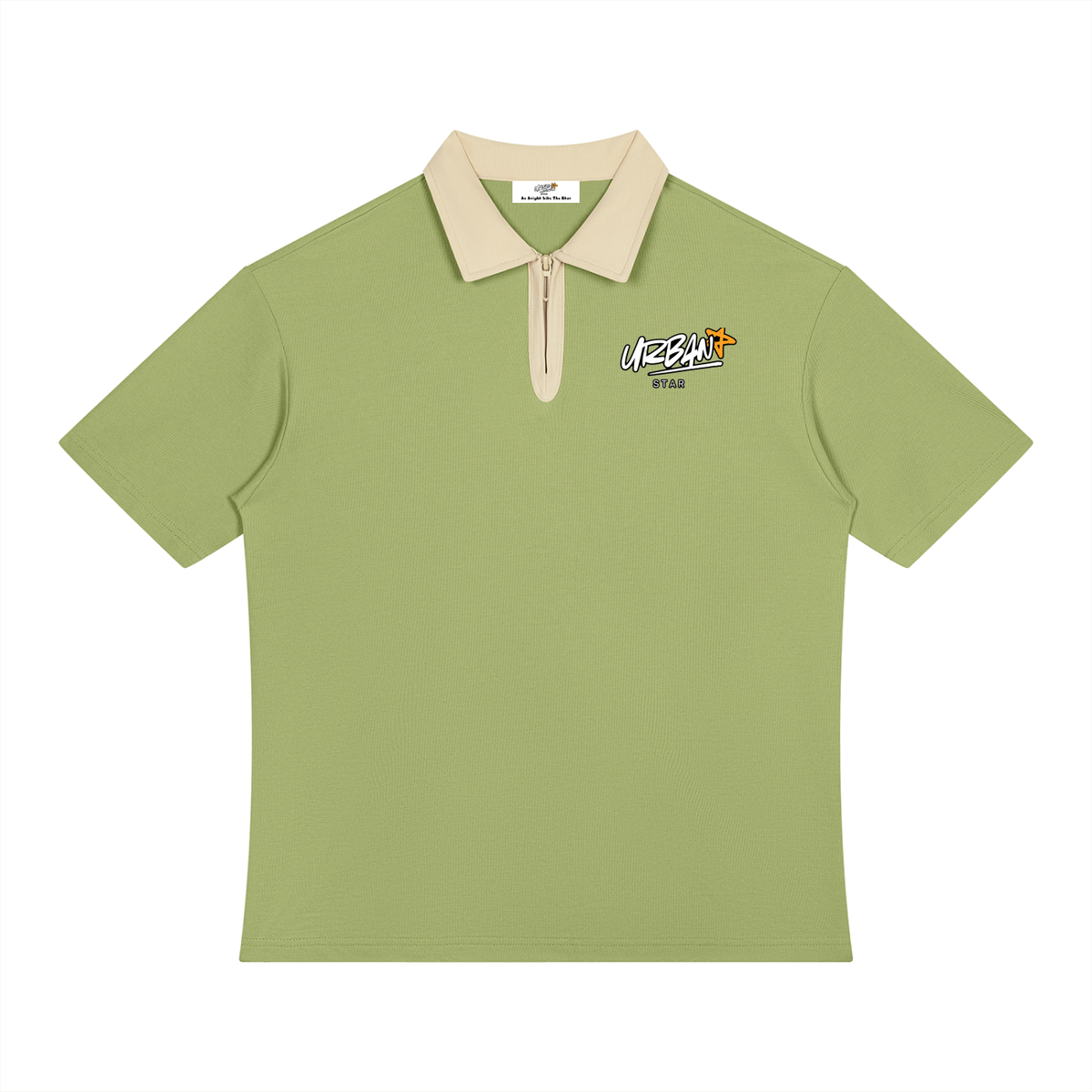 UrbanStar Graphic Y2K Spider Unisex Color Block Quarter-Zip Polo Shirt