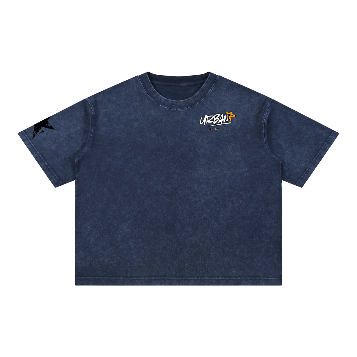 UrbanStar Graphic Tech Lotus Art Mineral Wash Boxy Cotton T-Shirt