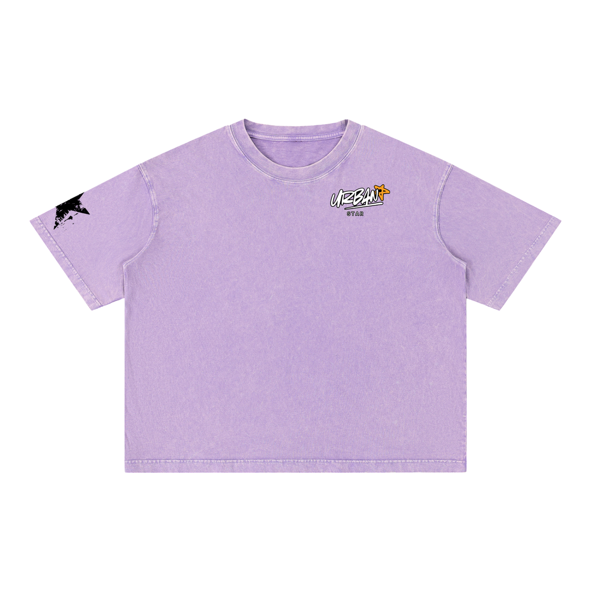 UrbanStar Graphic Tech Lotus Art Mineral Wash Boxy Cotton T-Shirt