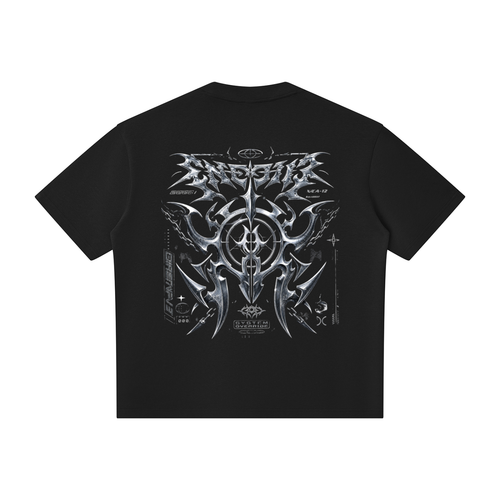 UrbanStar Graphic Tech Art Unisex Oversized Piping Henley T-Shirt