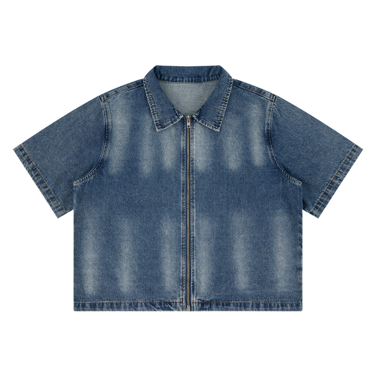 UrbanStar Vintage Full-Zip Denim Shirt