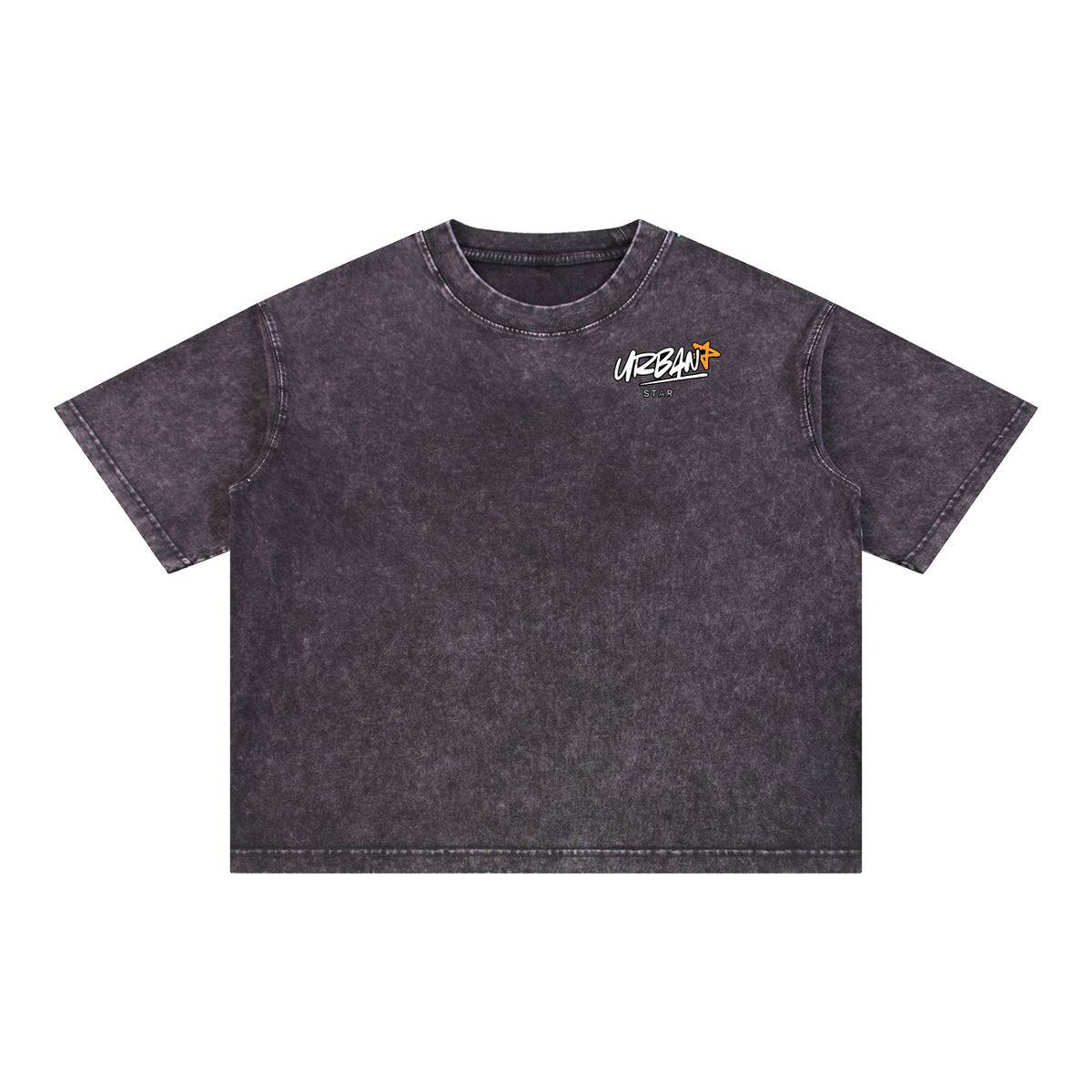 UrbanStar Midnight Sakura Mineral Wash Boxy Cotton T-Shirt