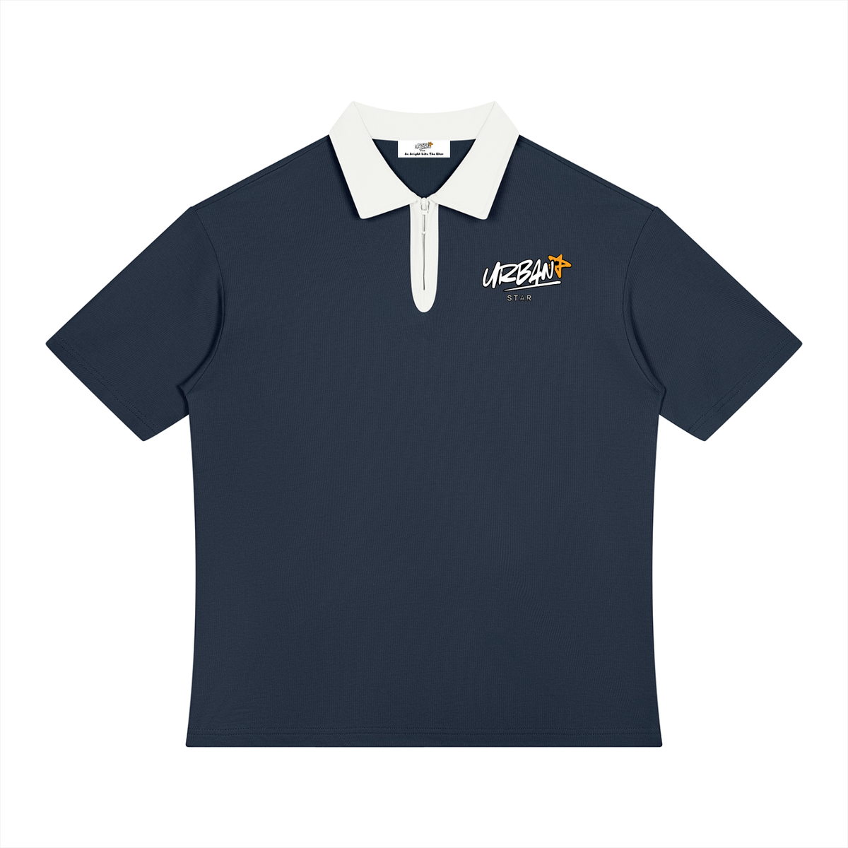 UrbanStar Graphic Y2K Spider Unisex Color Block Quarter-Zip Polo Shirt