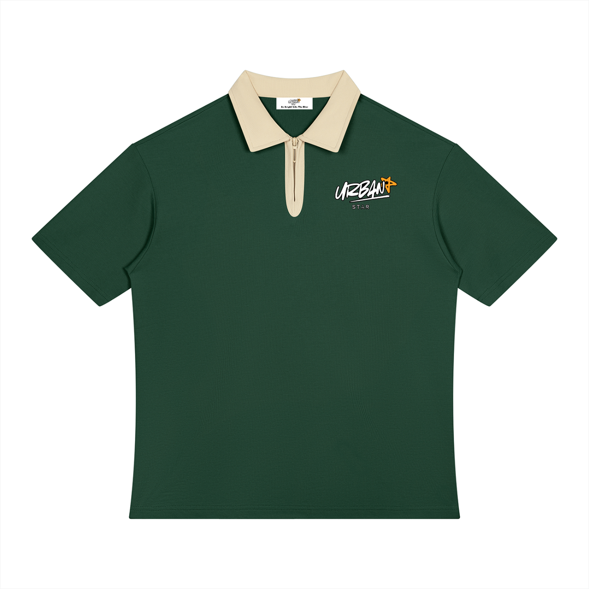 UrbanStar Graphic Y2K Spider Unisex Color Block Quarter-Zip Polo Shirt