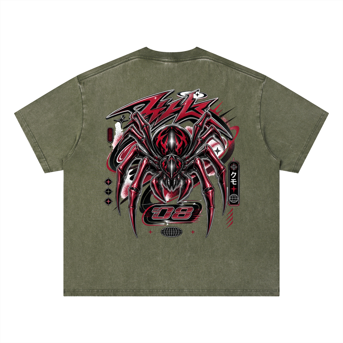 UrbanStar Graphic Tech Spider Vintage Boxy T-Shirt