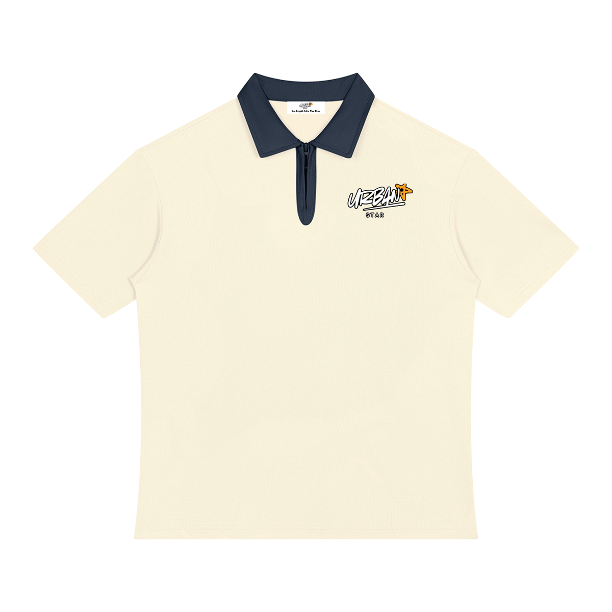 UrbanStar Graphic Y2K Spider Unisex Color Block Quarter-Zip Polo Shirt