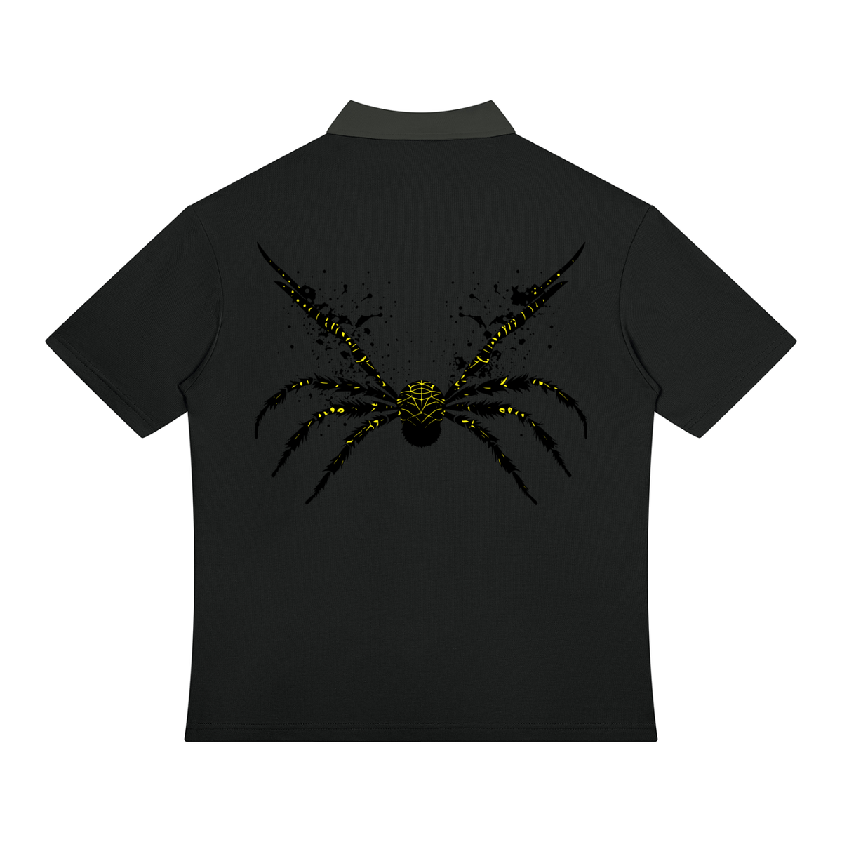 UrbanStar Graphic Y2K Spider Unisex Color Block Quarter-Zip Polo Shirt