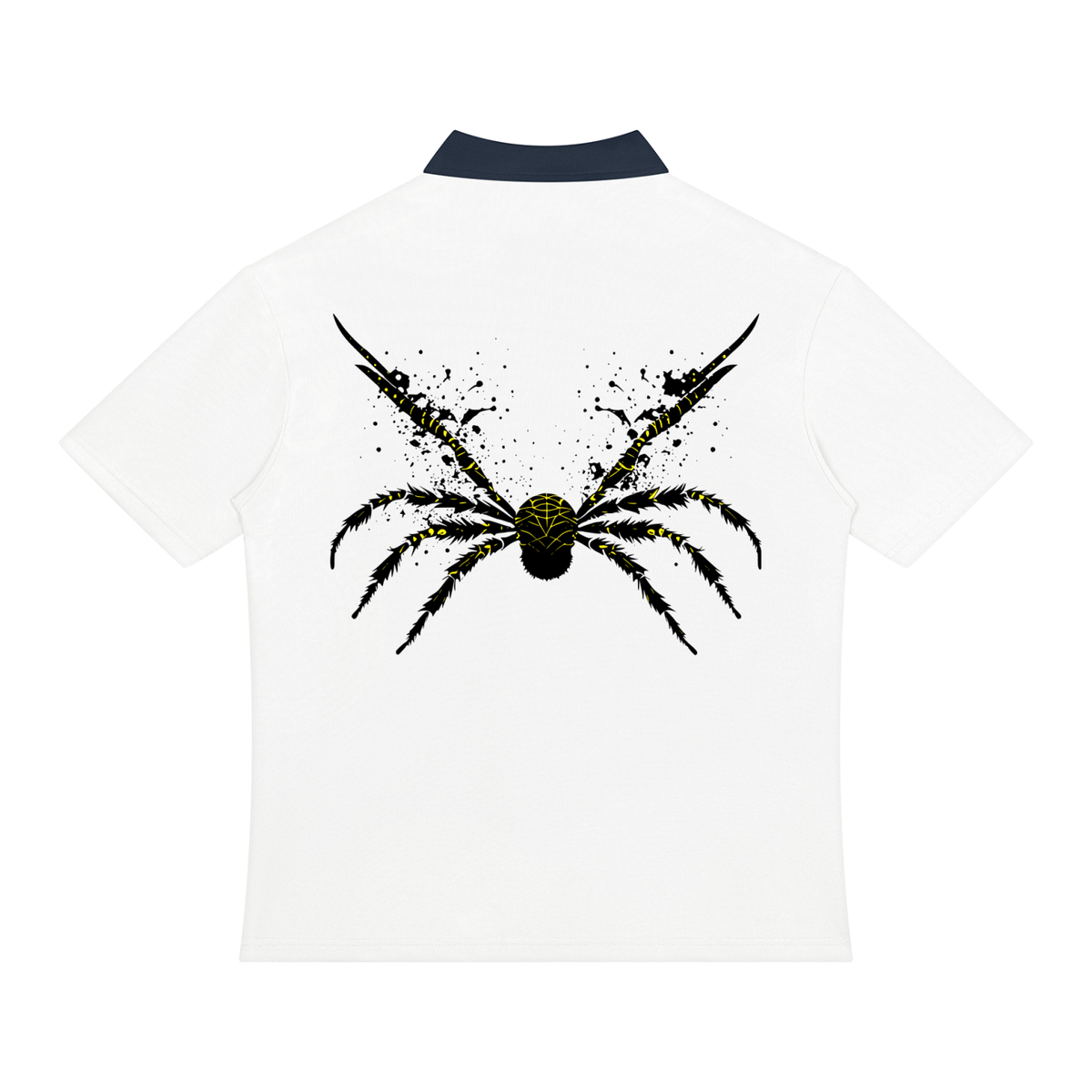 UrbanStar Graphic Y2K Spider Unisex Color Block Quarter-Zip Polo Shirt