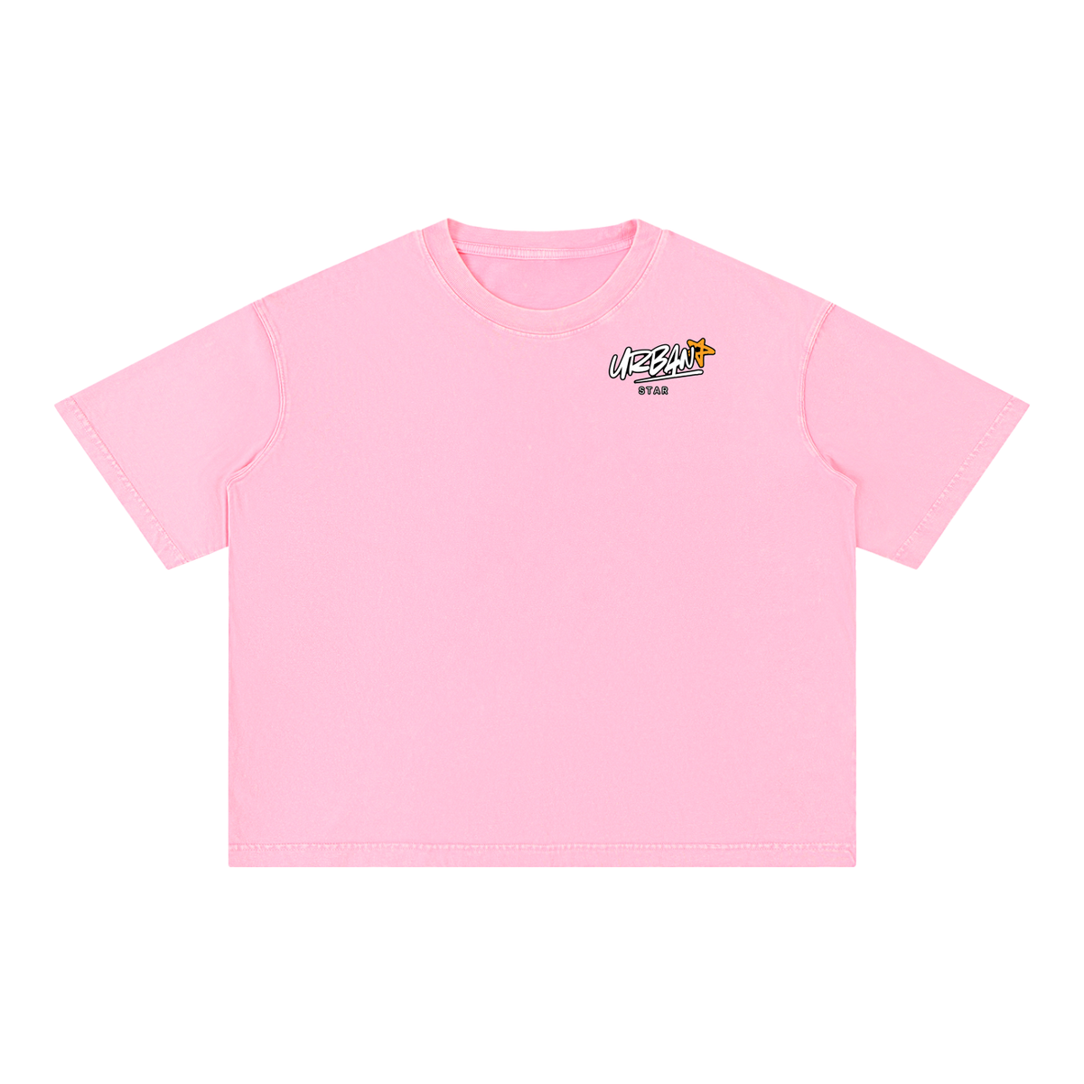 UrbanStar Midnight Sakura Mineral Wash Boxy Cotton T-Shirt
