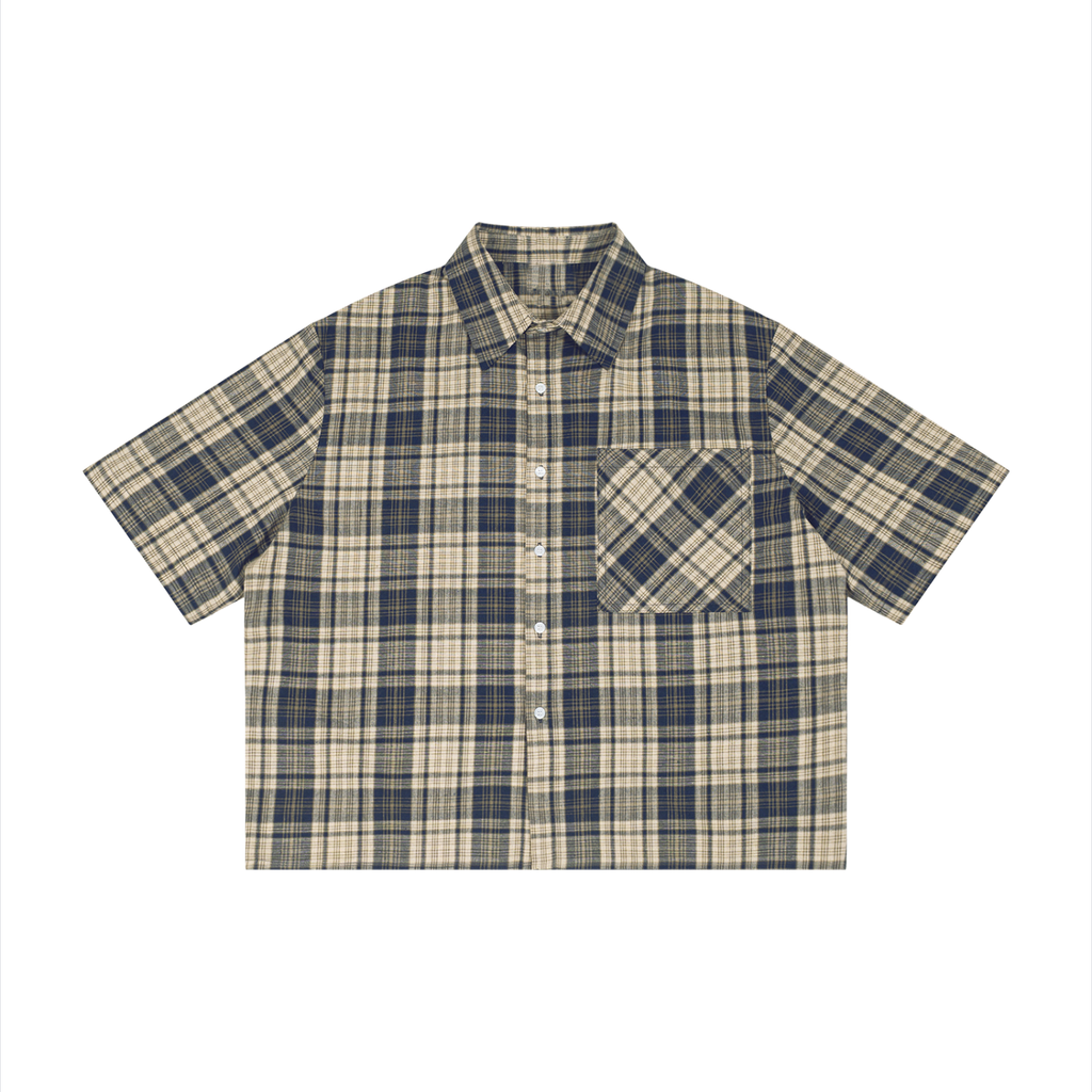 UrbanStar Men's Plaid Boxy Short Sleeve Shirt