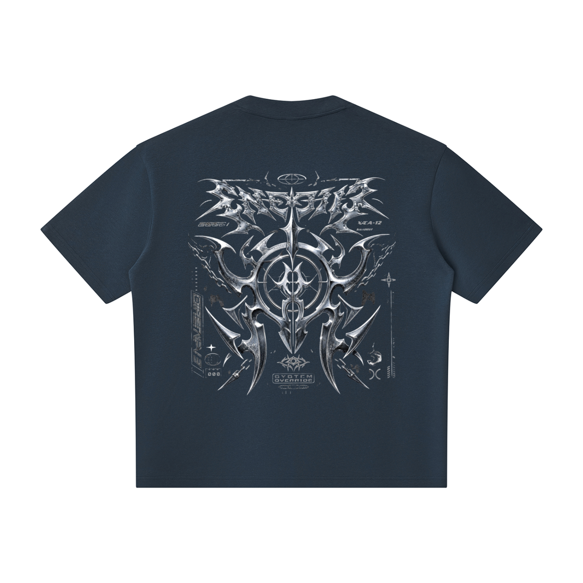 UrbanStar Graphic Tech Art Unisex Oversized Piping Henley T-Shirt
