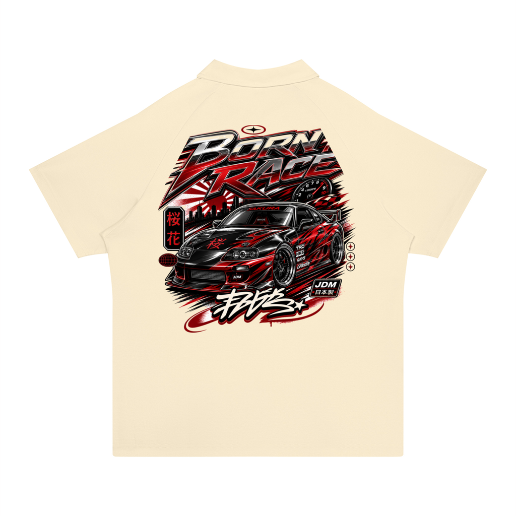 UrbanStar Graphic Born To Race Art Unisex Regular Fit Polo Shirt