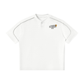 UrbanStar Graphic Lotus Unisex Oversized Piping Henley T-Shirt