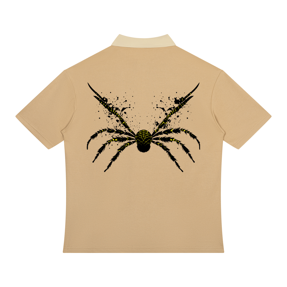 UrbanStar Graphic Y2K Spider Unisex Color Block Quarter-Zip Polo Shirt