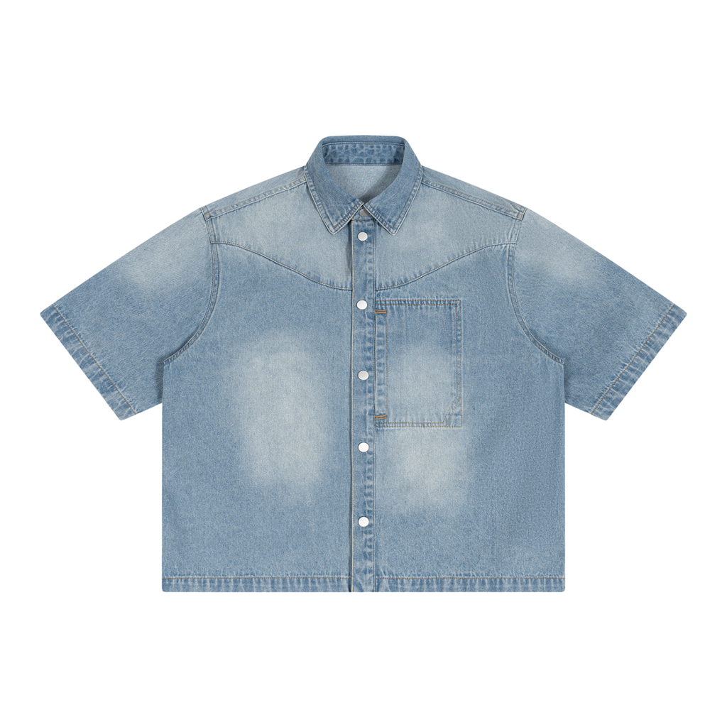 UrbanStar Vintage Boxy Short Denim Shirt