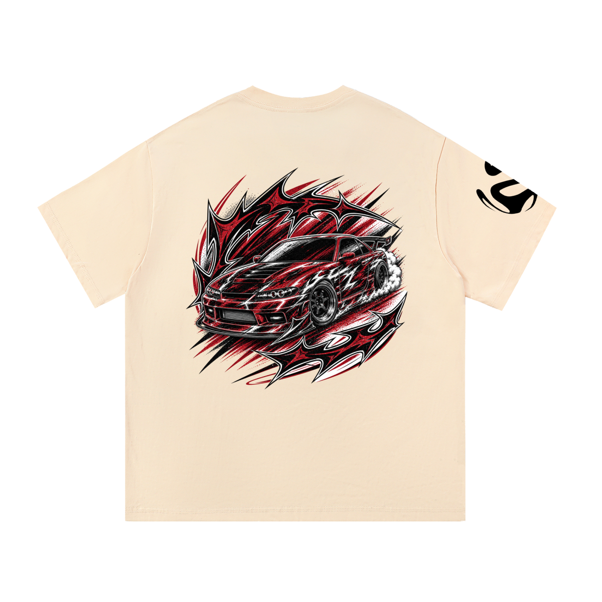 UrbanStar Graphic Red And Black RaceCar Art Essential Cotton T-Shirt