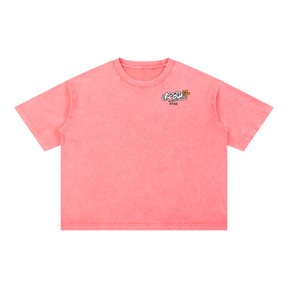 UrbanStar Midnight Sakura Mineral Wash Boxy Cotton T-Shirt