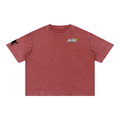 UrbanStar Graphic Tech Lotus Art Mineral Wash Boxy Cotton T-Shirt