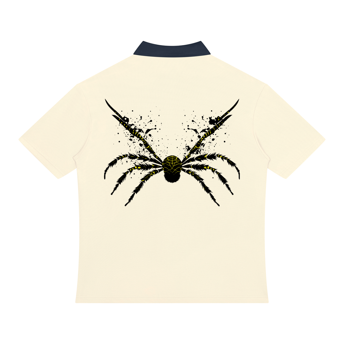 UrbanStar Graphic Y2K Spider Unisex Color Block Quarter-Zip Polo Shirt