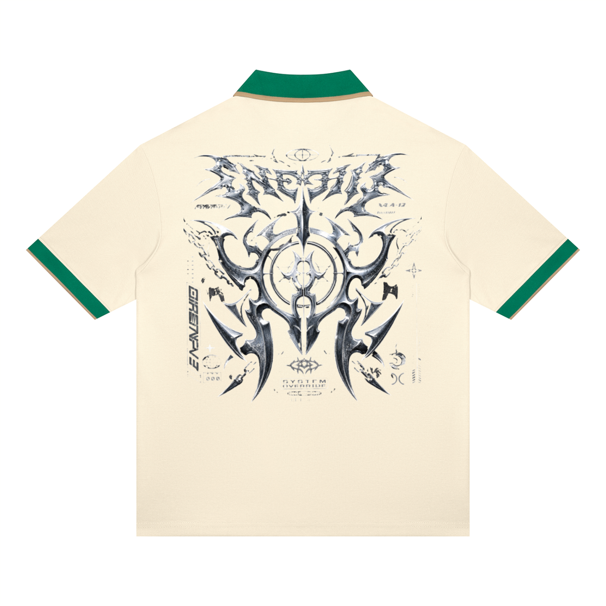 UrbanStar Graphic Y2K Tech Art Unisex Color Block Polo Shirt