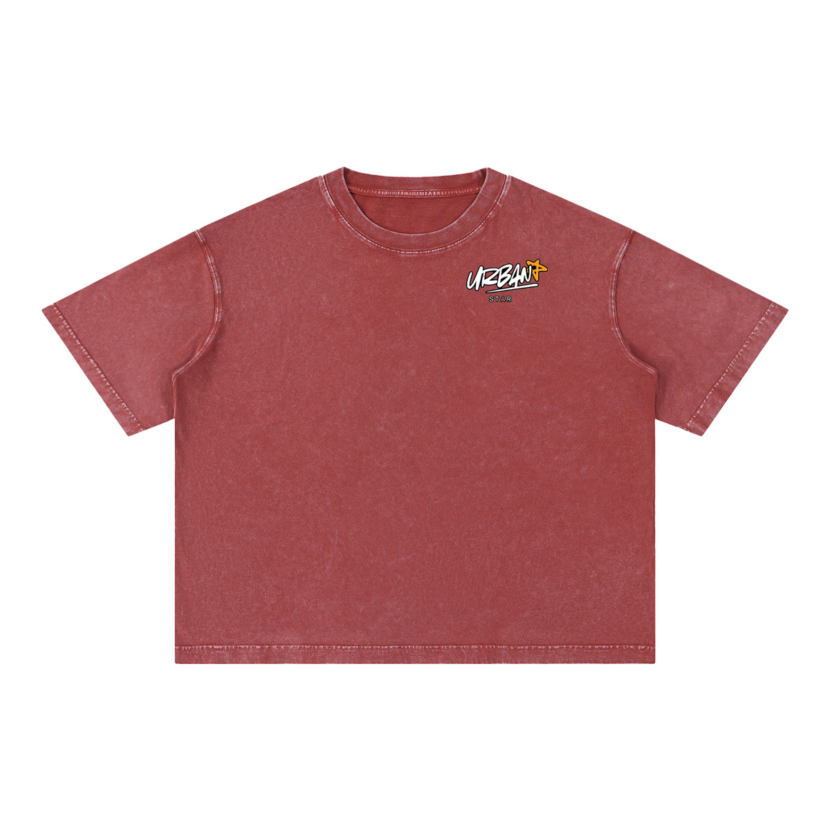 UrbanStar Midnight Sakura Mineral Wash Boxy Cotton T-Shirt