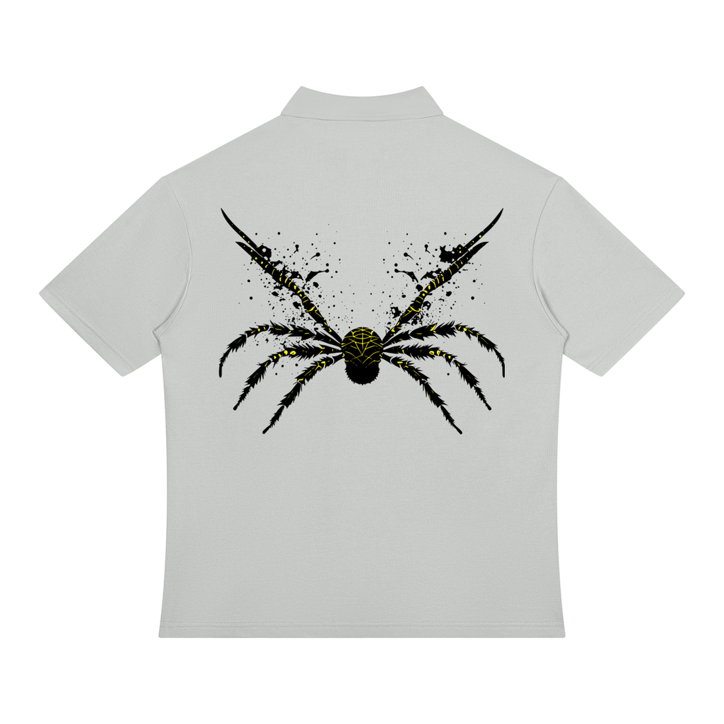 UrbanStar Graphic Y2K Spider Unisex Color Block Quarter-Zip Polo Shirt