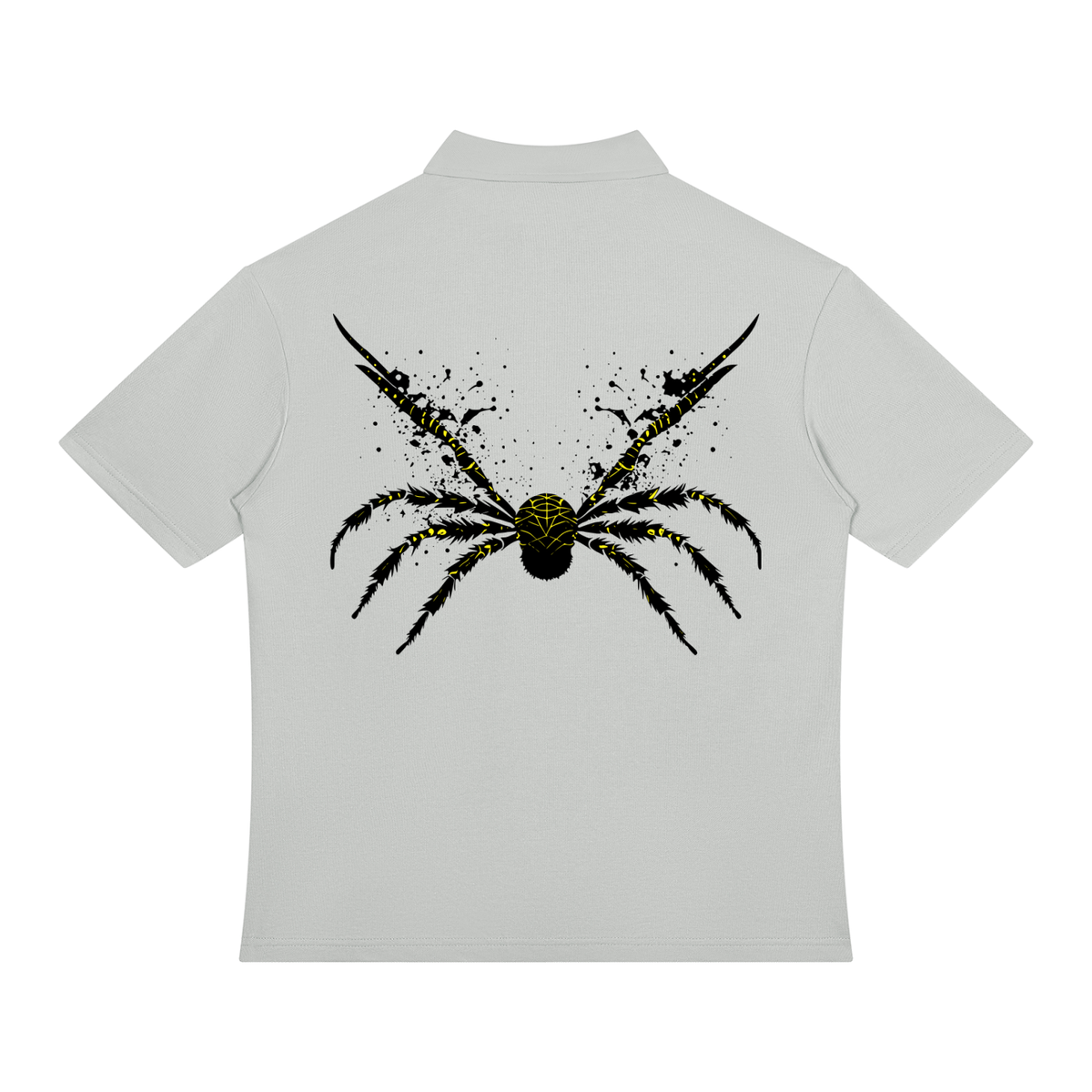 UrbanStar Graphic Y2K Spider Unisex Color Block Quarter-Zip Polo Shirt
