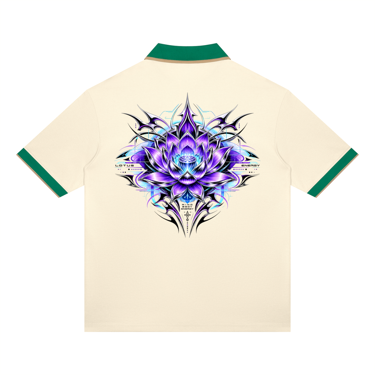 UrbanStar Graphic Tech Lotus Art Unisex Color Block Polo Shirt